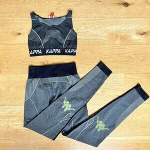 Kappa Authentic Trybunalski Knit Leggings and Myslovice Sports Bra in Black/Gray